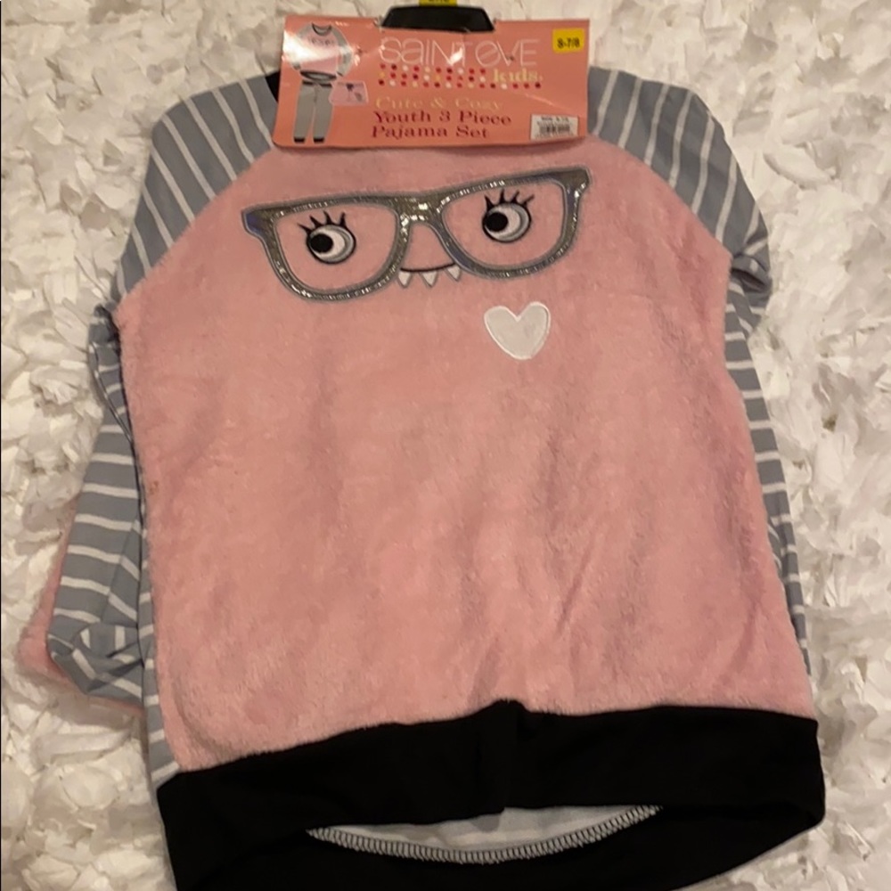 NWT Big Girls 3pc Pajama Set